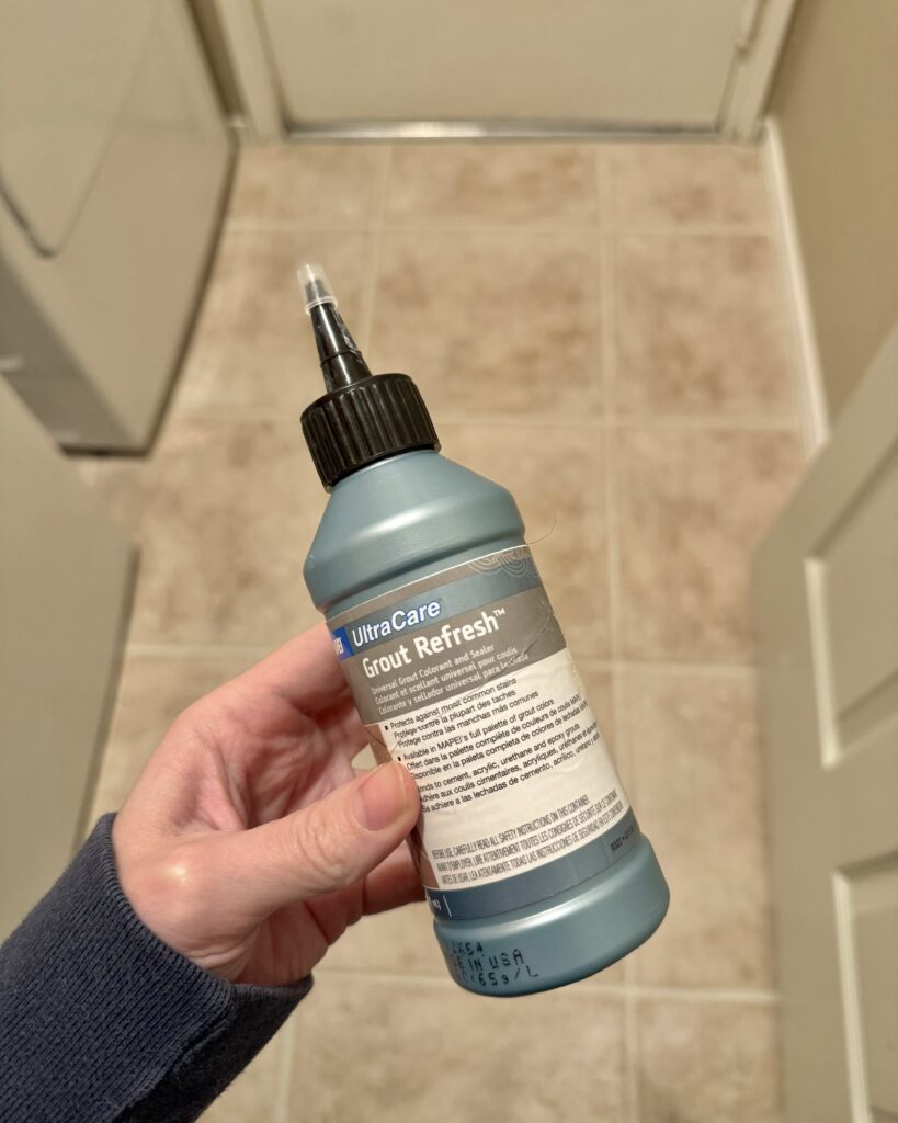 grout paint. mapei biscuit grout paint and sealer.