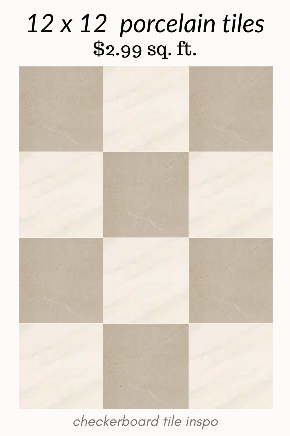 Affordable Checkerboard Tiles – Beige & White, Grey & White and more!